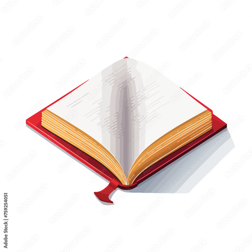 Illustration of an empty book on a white background