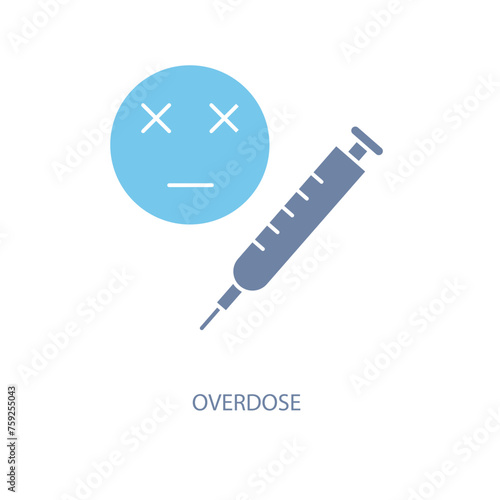 overdose concept line icon. Simple element illustration. overdose concept outline symbol design.