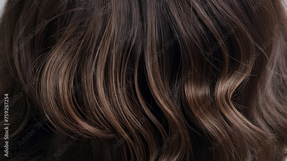 A very close-up photo of a dark brunette's hair. The hair appears to have a soft, wavy texture, with a subtle, reflective shine. The focus is entirely on the hair. A very close-up photo of a dark brunette's hair. The hair appears to have a soft, wavy texture, with a subtle, reflective shine. The focus is entirely on the hair.