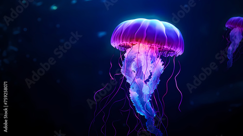 Vibrant jellyfish glide gracefully in the ocean water © Derby