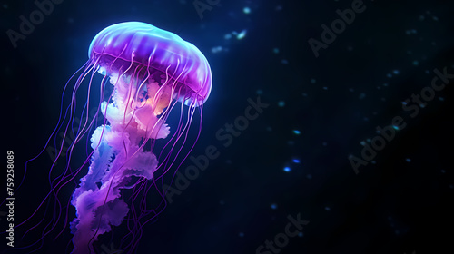 Vibrant jellyfish glide gracefully in the ocean water