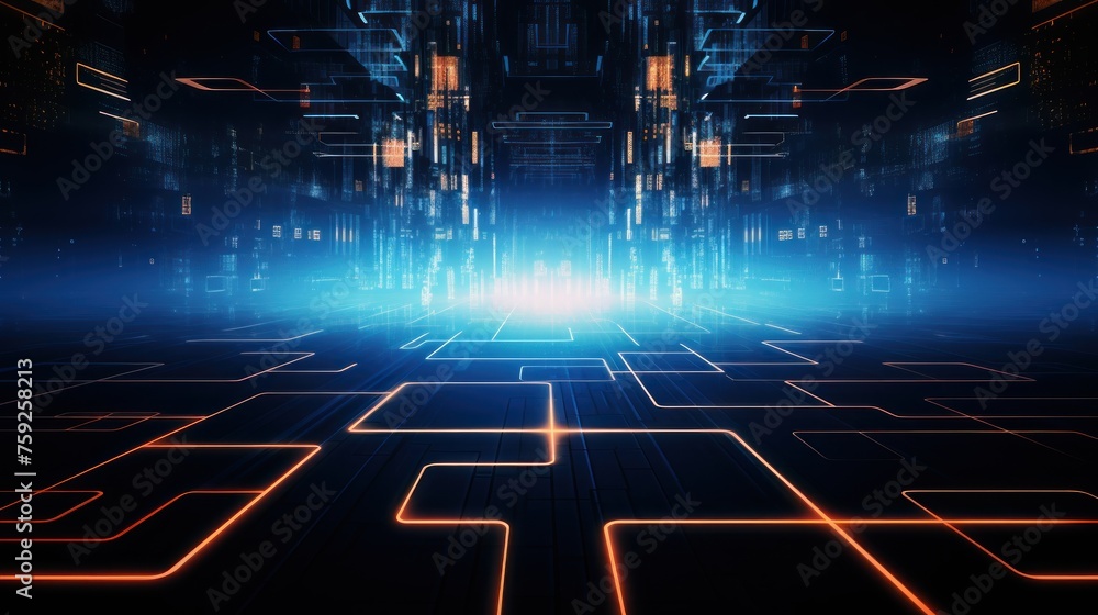 Abstract background that represents the limitless possibilities and horizons of IT technology in the future, pushing the boundaries of innovation Abstract background that represents the limitless possibilities and horizons of IT technology in the future, pushing the boundaries of innovation