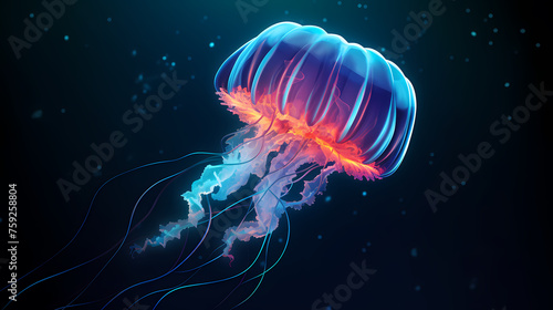 Vibrant jellyfish glide gracefully in the ocean water © Derby