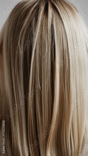 Wallpaper Mural A very close-up photo of blonde hair. The hair appears to have a soft, straight texture, with a subtle, reflective shine. The focus is entirely on the hair and the overall atmosphere is calm and seren Torontodigital.ca