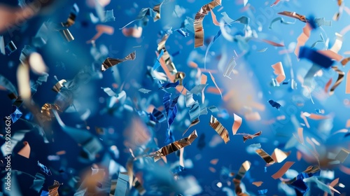 confetti on a deep blue background generative ai