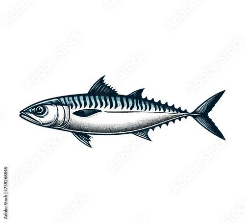 Atlantic Mackerel Fish hand drawn vector illustration © AriaMuhammads