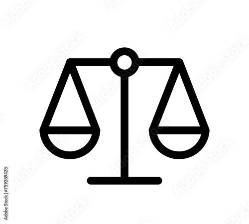 scales black line vector icon, justice symbol, weight balance, sign of law