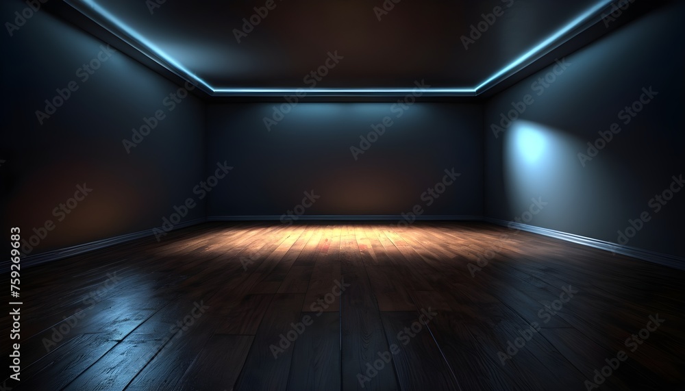 Empty old dark creepy room with large windows, sunrays from them Empty old dark creepy room with large windows, sunrays from them