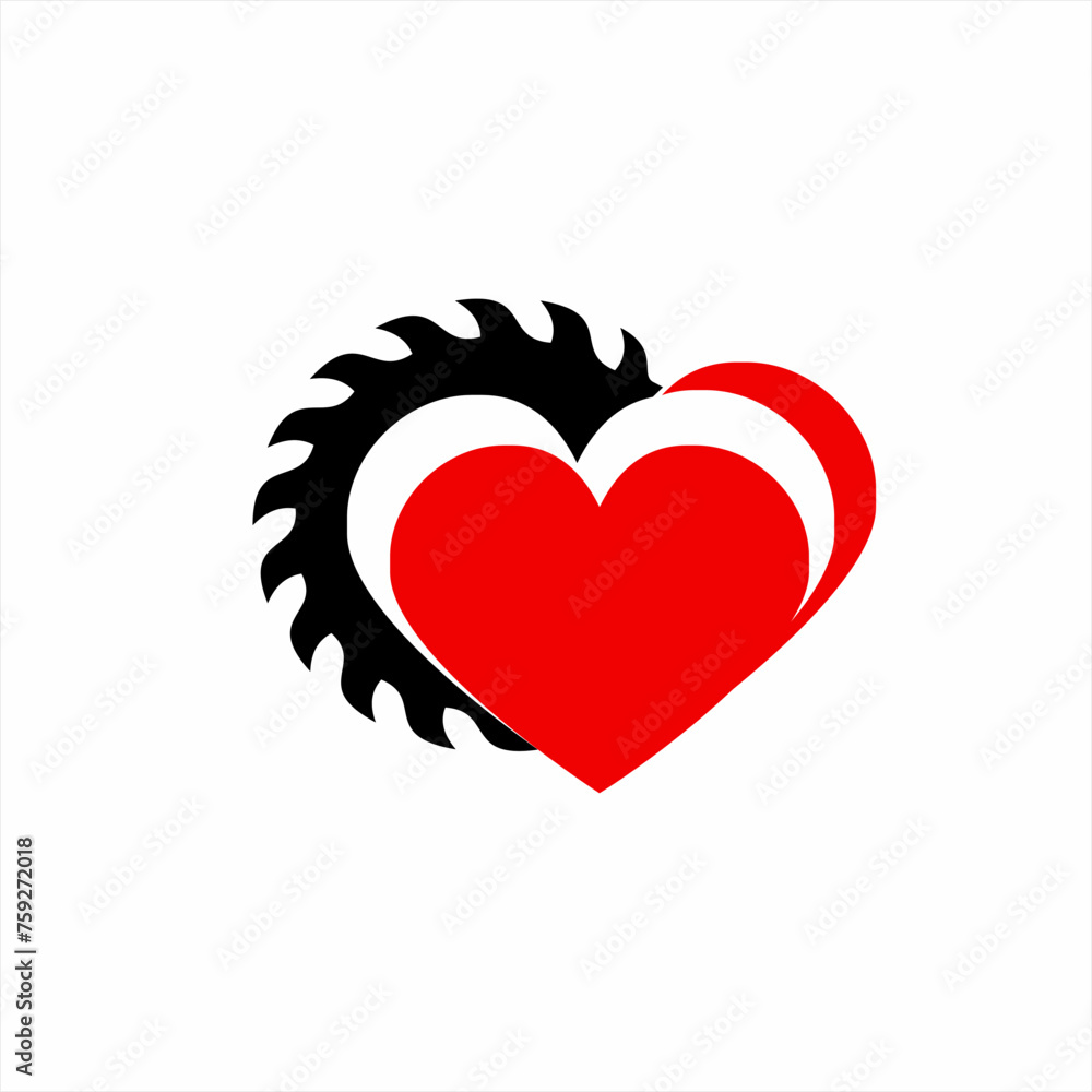 Heart logo design with gear concept. Heart logo design with gear concept.