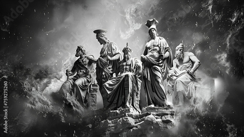 Mythical Panorama: Illustrated Tales of Greek Gods