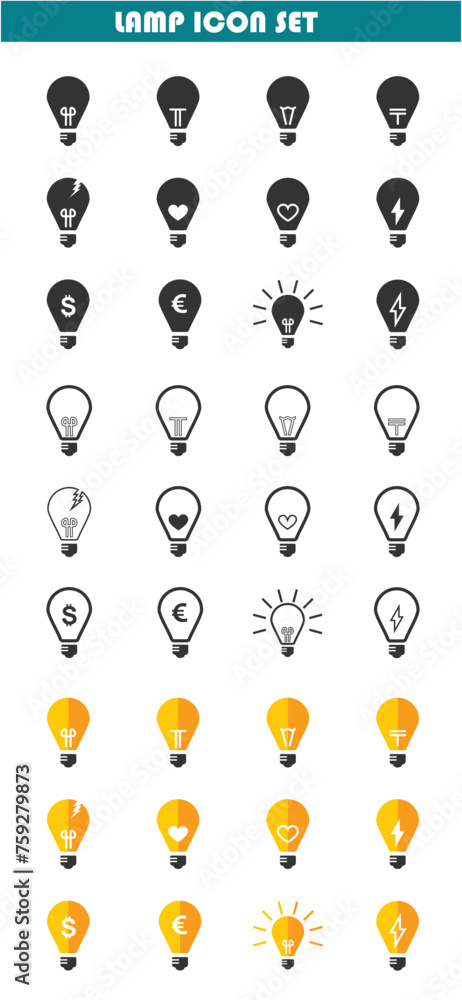 lamp set icon, simple, elegant for graphic design needs. vector eps 10 lamp set icon, simple, elegant for graphic design needs. vector eps 10