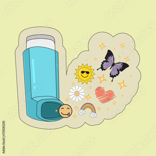 Magical Inhaler Sticker, Puffer Sticker, Respiratory Illness Sticker, Respiratory Therapist Sticker, Nurse Sticker