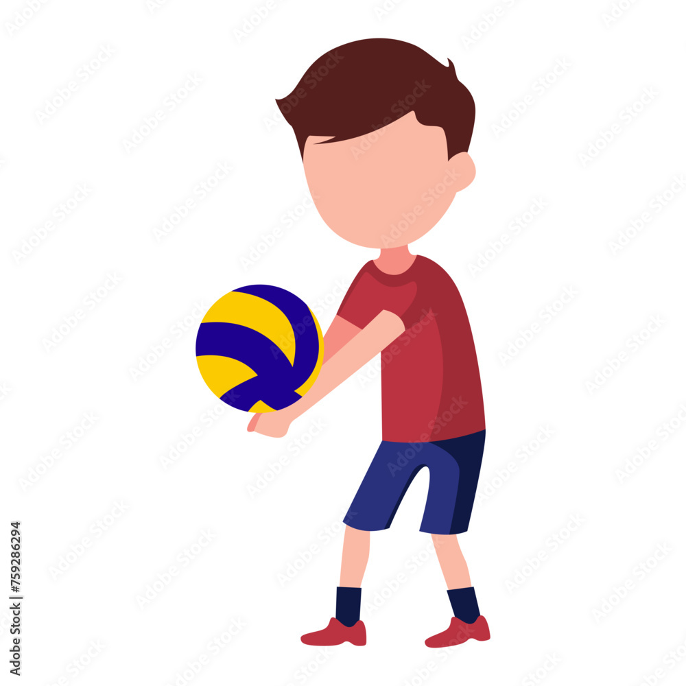 Volley Ball Player Illustration
