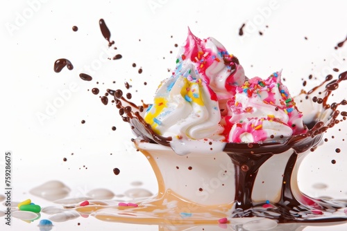 Delicious ice creamDelicious ice cream explodes, cold in summer explodes, cold in summer photo