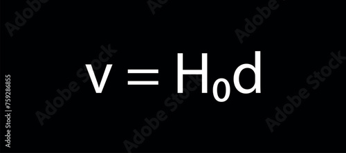 Hubble's law and constant. Vector illustration.