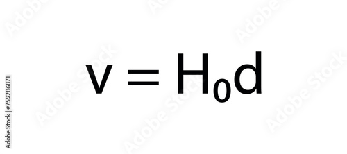 Hubble's law and constant. Vector illustration.