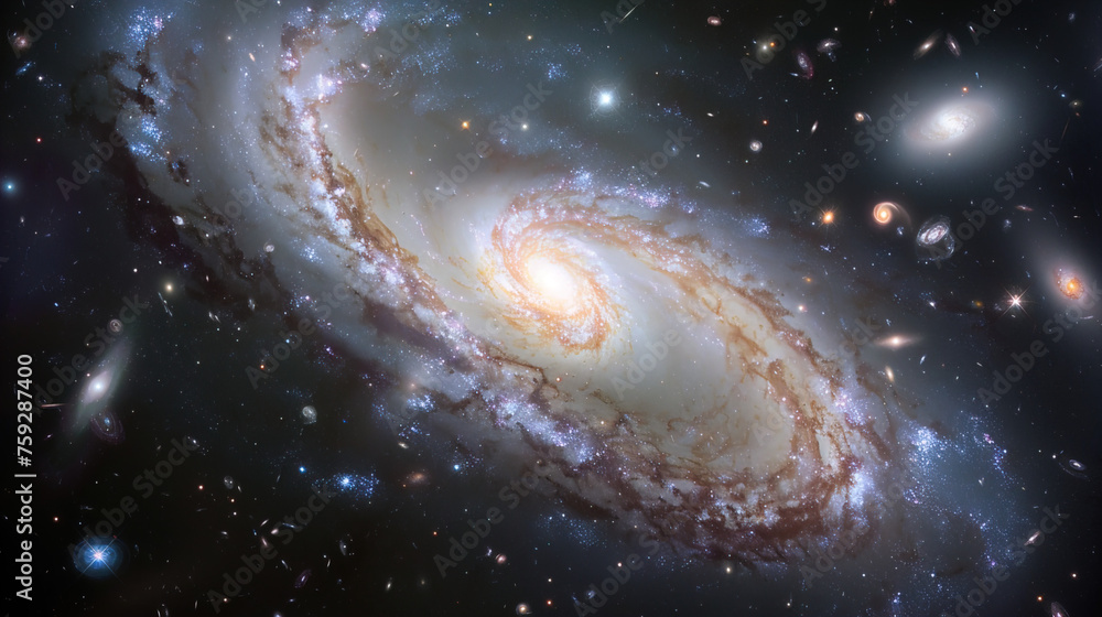 Fototapeta premium Background with space. Early universe, hot dense energy, cosmic glow.