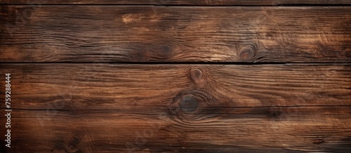 A closeup shot featuring a brown hardwood plank table with a beautiful wood stain pattern, set against a blurred background