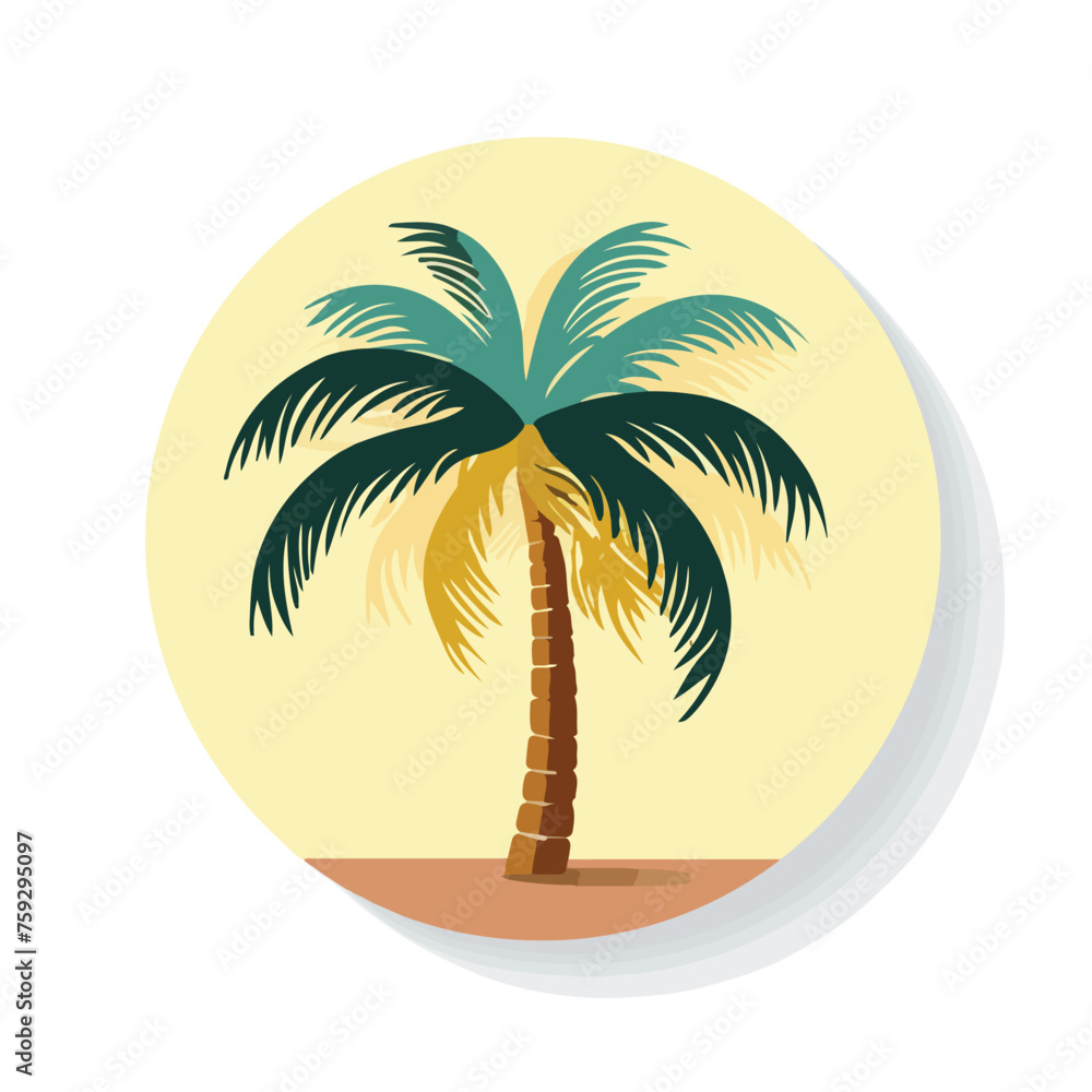 Realistic paper sticker palm. Isolated illustration
