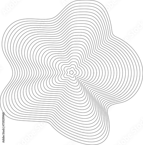 Liquid shape made of lines with blend effect. Modern elements