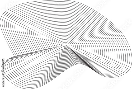 Liquid shape made of lines with blend effect. Modern elements