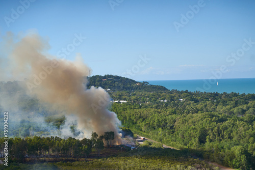 Grass fire being attended to