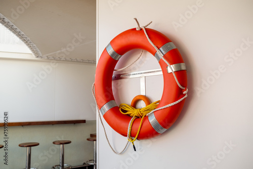 Life buoy on a ship photo