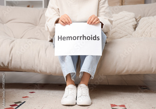Mature woman with word HEMO...