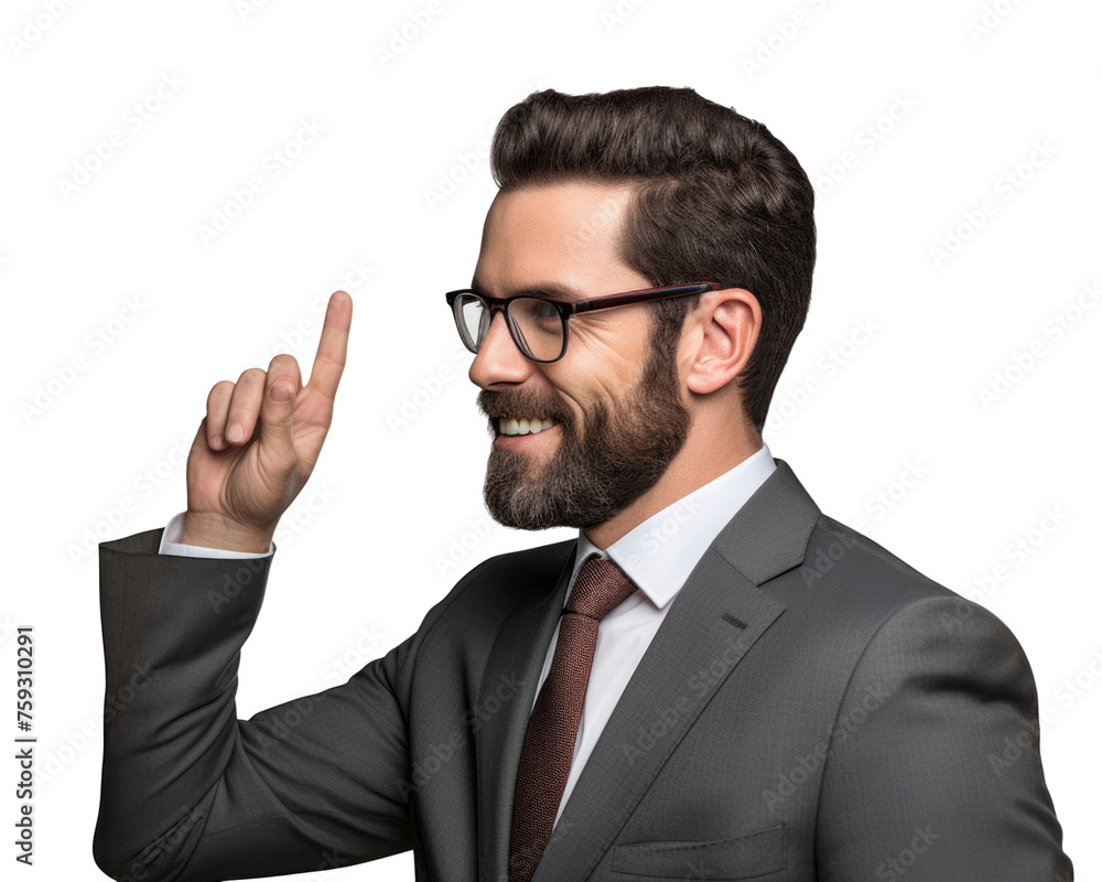 Business man serious emotions in transparent background Business man serious emotions in transparent background