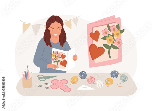 DIY project isolated concept vector illustration. Handmade present, making with own hands, creative craft gift, self-made project, building yourself, winter holiday activity vector concept.