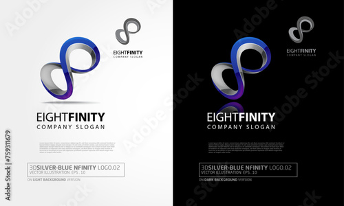 Eight Infinity Vector Logo Template. This Logo template suitable for your company in order to improve its communication process, technology, e-sports, energy, and etc.