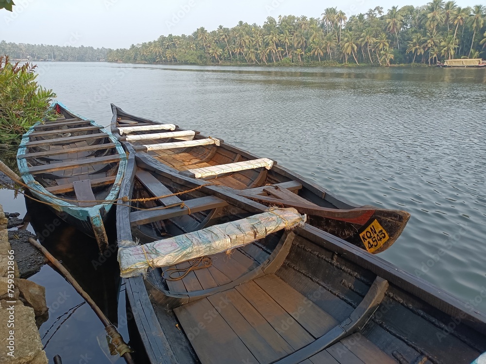 Exploring the majestic backwaters of Kerala India on a man powered boat. Exploring the majestic backwaters of Kerala India on a man powered boat.