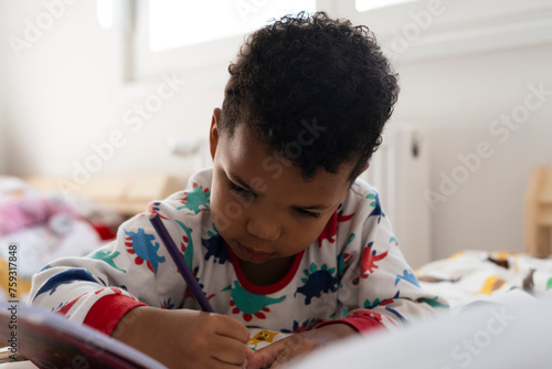 Child drawing  photo