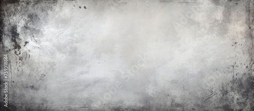 Grunge Grey Background with Frame and Text Space, Distressed Texture