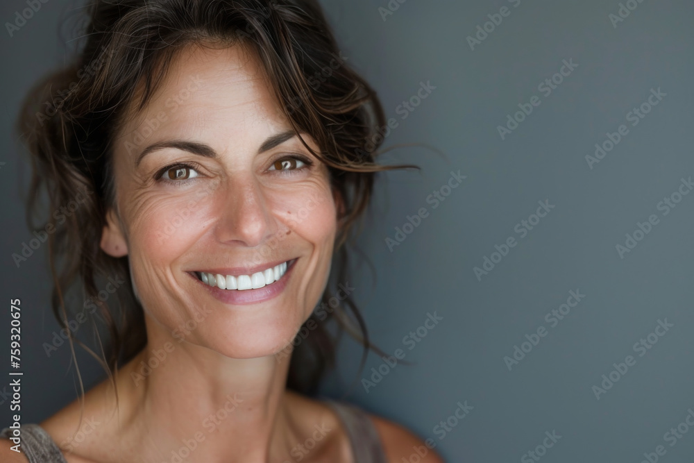 A woman with a ponytail smiles for the camera A woman with a ponytail smiles for the camera