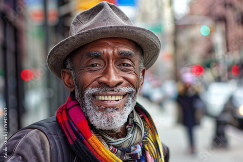 A man wearing a hat and scarf smiles for the camera © MagnusCort