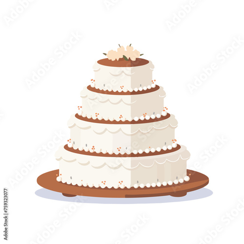 wedding cake icon flat vector illustration isloated © Quintessa