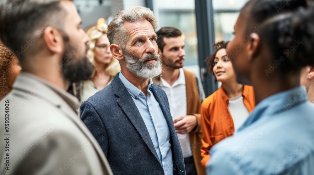Group of People Standing Around Talking Generative AI Group of People Standing Around Talking Generative AI