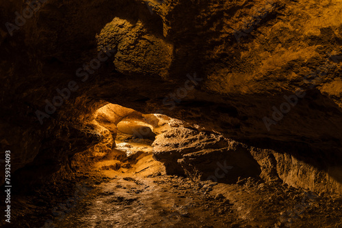 Cave inside a mountain photo