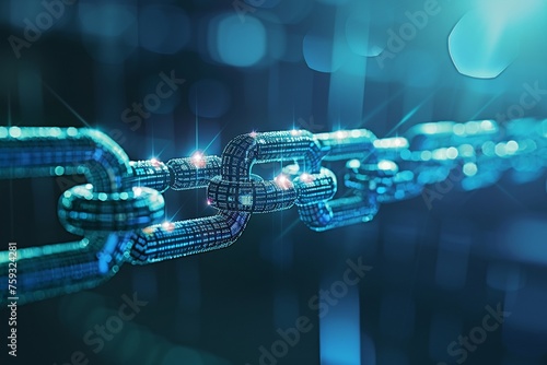 A Digital blocks connected in a chain photo