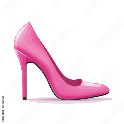 women day pink high heel shoes vector illustration
