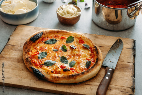 Making a Pizza Caprese photo