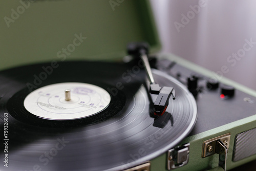 Vinyl plate record player audio technology music entertainment design photo