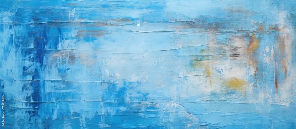 Obraz premium Abstract Painted Texture on Blue Wall