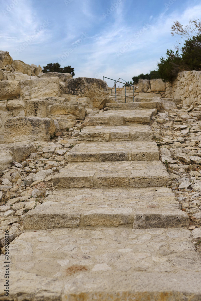 white stone antique stairs going up