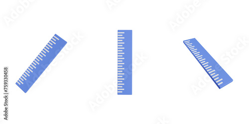 3d ruler, 3d render icon illustration, transparent background, education and school