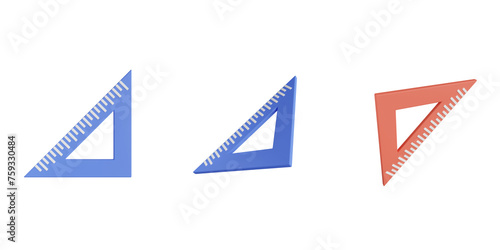 Bild auf Leinwand 3d geometry tool, 3d render icon illustration, transparent background, education