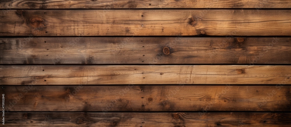 Naklejka premium Rustic wooden panel wall background with shadows