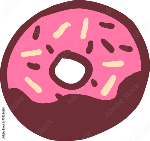 손으로 그린 도넛 일러스트