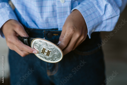 Detail cowboy belt photo